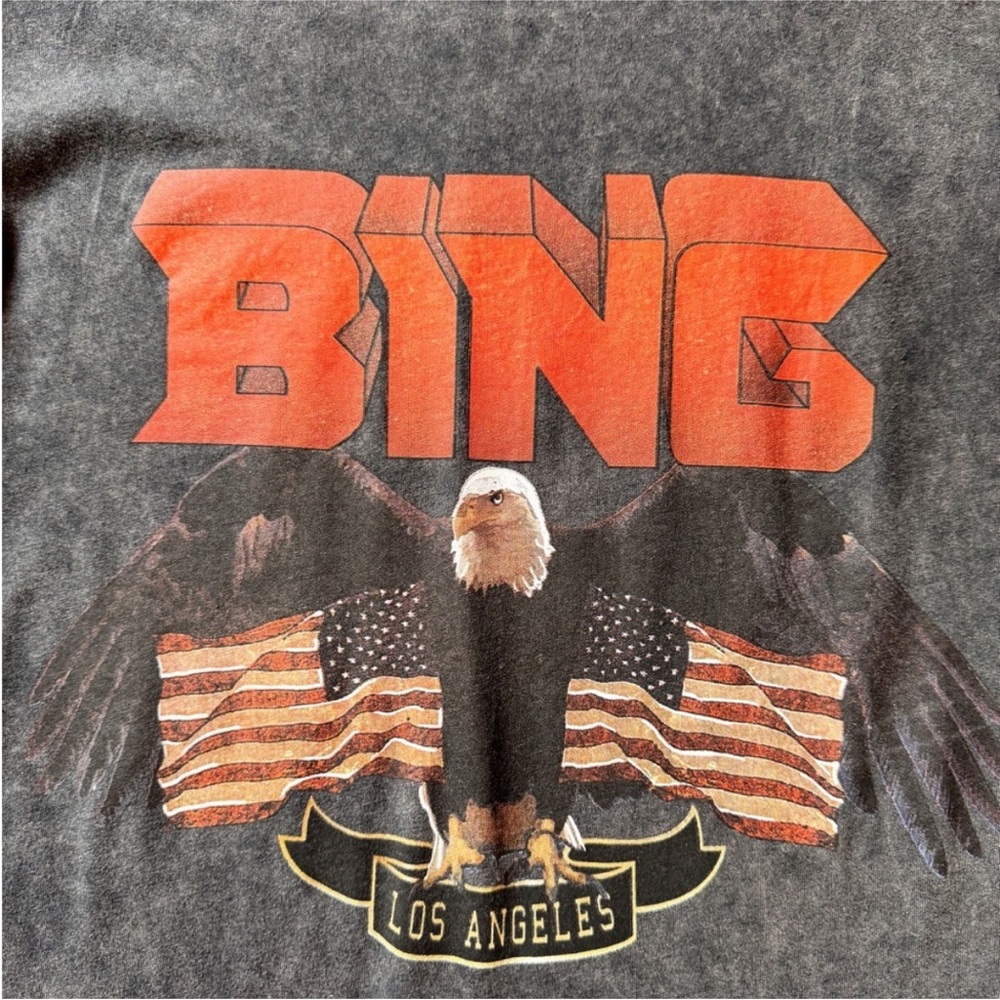 Anine bing BING logo eagle flag vintage los angels tee tshirt oversized XS - Picture 5 of 6